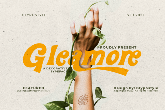 Gleamore: A Bold Display Font for Confident Design
